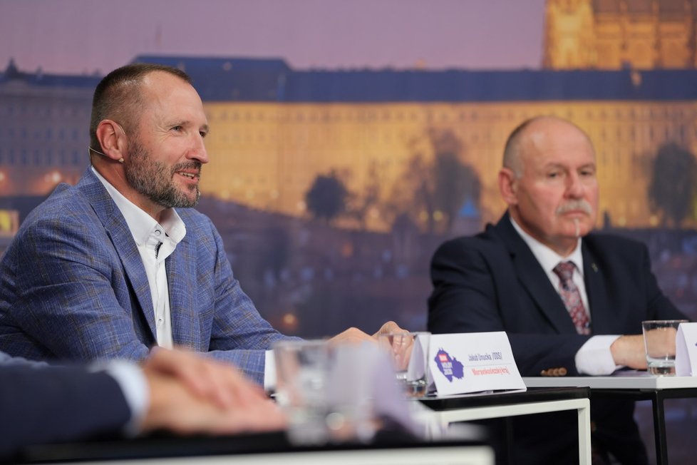 Krajská debata Blesku 2020: Zleva Jakub Unucka (ODS) a Ladislav Okleštěk (ANO)