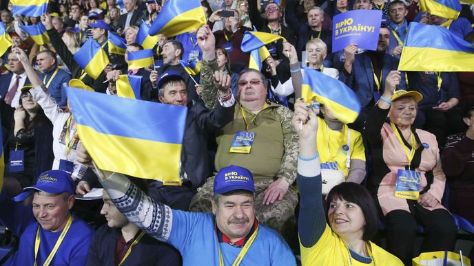 Volby na Ukrajině: jedna z častých demonstrací