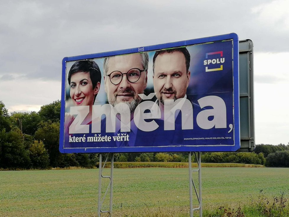 Billboardy předvolební kampaně - volby do Poslanecké sněmovny 2021