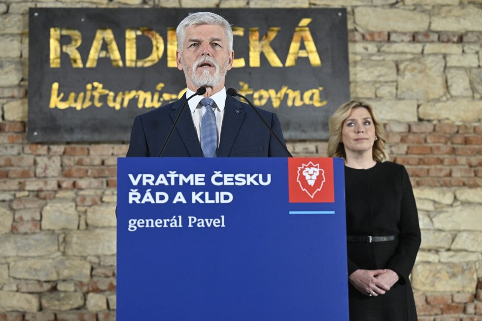 Prezidentské volby 2023: Petr Pavel s Danuší Nerudovou. (14. 1. 2023)