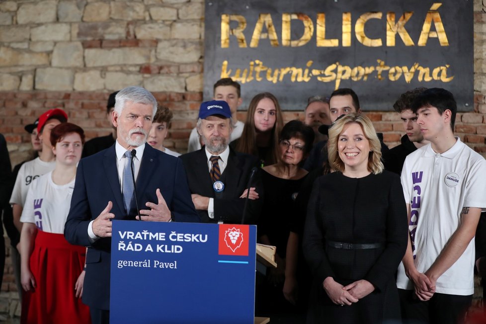 Prezidentské volby 2023: Petr Pavel s Danuší Nerudovou na tiskové konferenci o spolupráci. (17. 1. 2023)