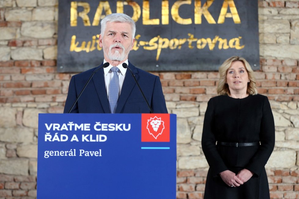Prezidentské volby 2023: Petr Pavel s Danuší Nerudovou na tiskové konferenci o spolupráci. (17. 1. 2023)