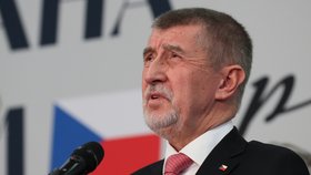 Andrej Babiš ve svém volebním štábu (28. 1. 2023)