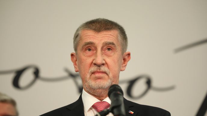 Andrej Babiš ve volebním štábu (28. 1. 2023)