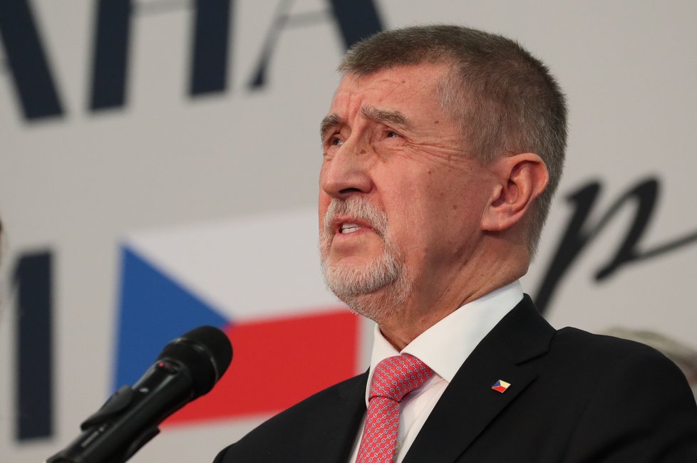 Andrej Babiš ve volebním štábu (28. 1. 2023)