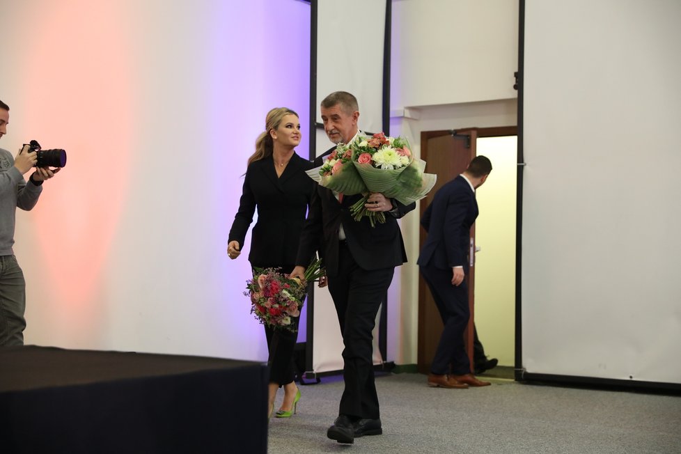 Andrej Babiš a Monika Babišová (28. 1. 2023)