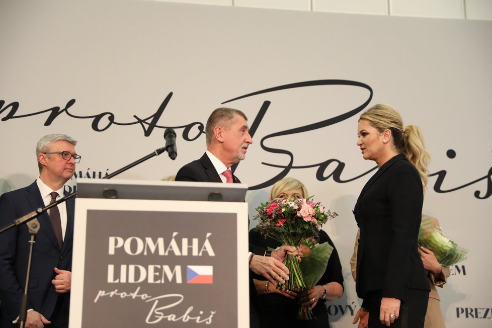 Andrej Babiš a Monika Babišová (28. 1. 2023)