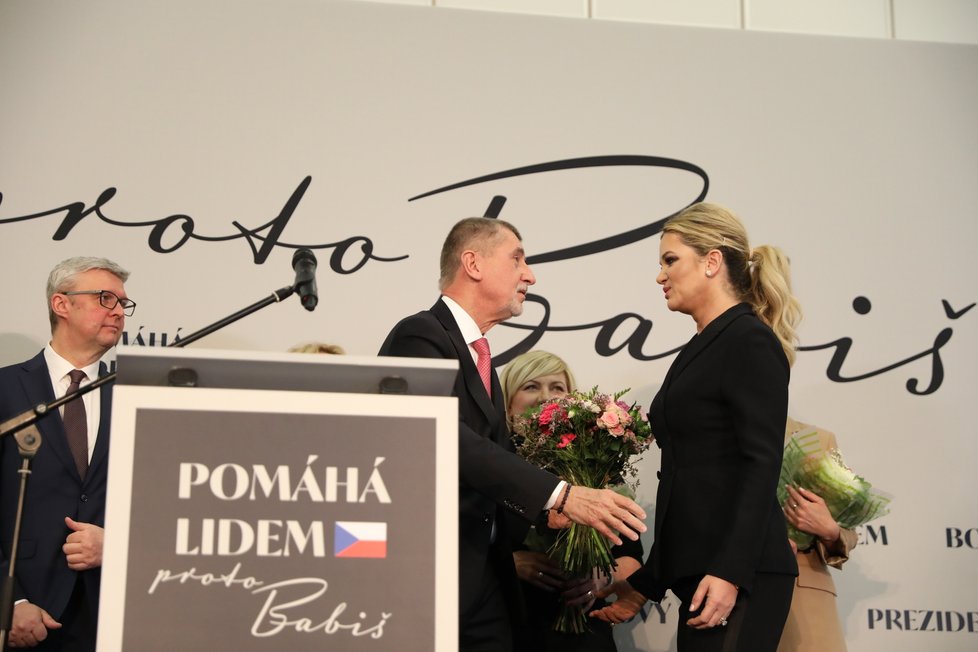 Andrej Babiš a Monika Babišová (28. 1. 2023)