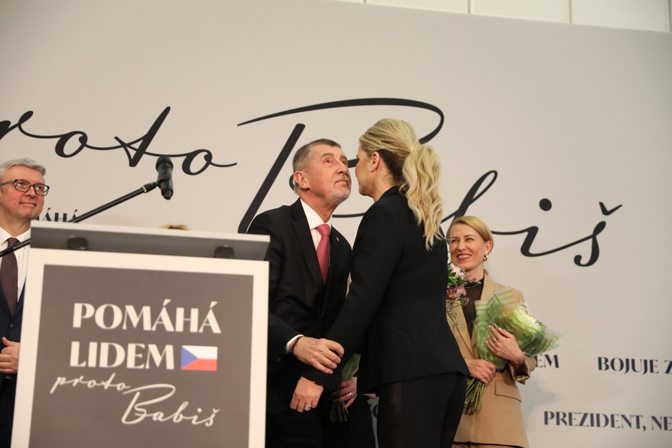 Andrej Babiš ve volebním štábu (28. 1. 2023)