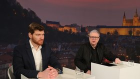 Politický marketér Jakub Horák  a politolog Karel Komínek (28. 1. 2023)