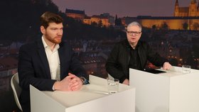 Politický marketér Jakub Horák a politolog Karel Komínek (28. 1. 2023)