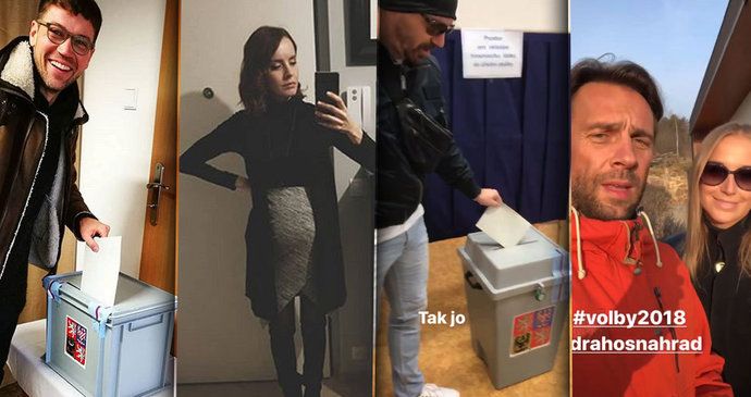 Slavní vyrazili k prezidentským volbám: Těhotná Lašková se převlékala, Roman Vojtek básnil!