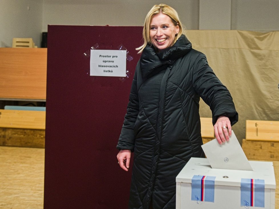 Danuše Nerudová odevzdala svůj hlas v prezidentských volbách. (13.1.2022)