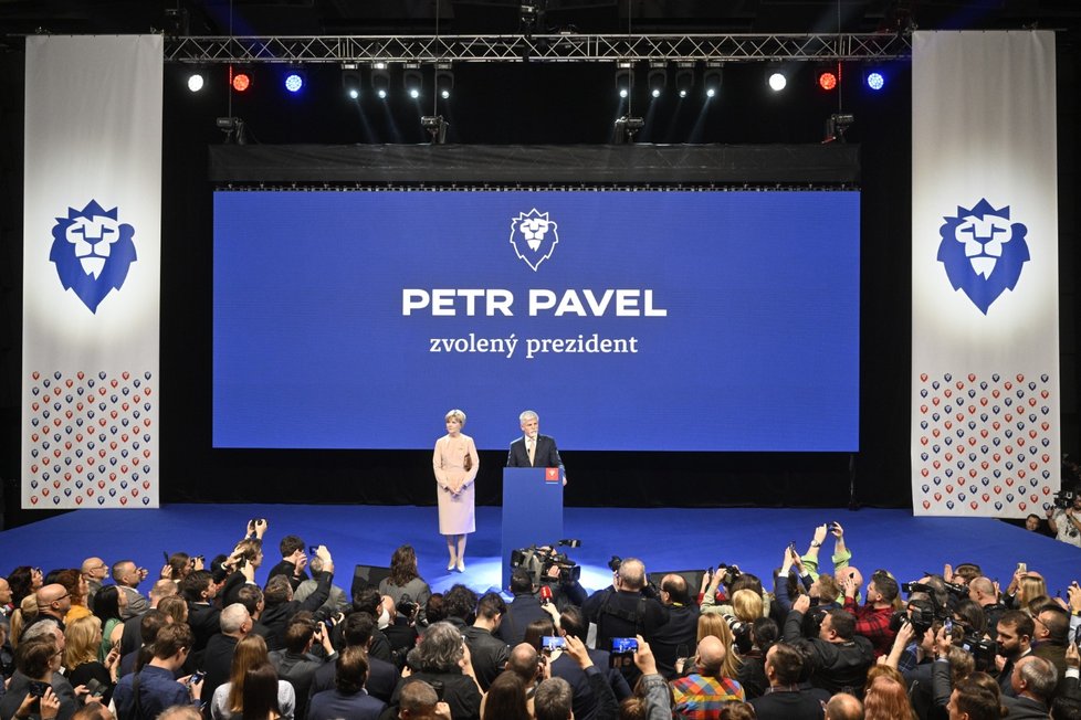 První vystoupení Petra Pavla po vyhraných prezidentských volbách. (28.1.2023)