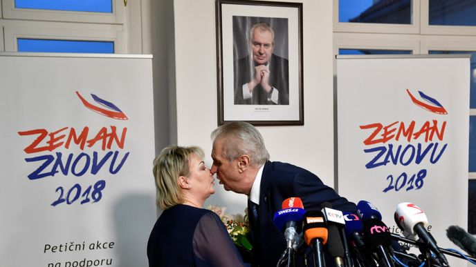 Miloš Zeman ve volebním štábu