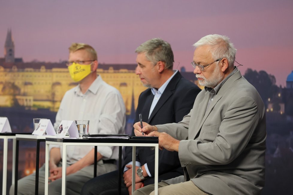 Debata Blesku o školství: Pavel Bělobrádek (KDU-ČSL), Pavel Klíma (TOP 09) a Josef Jadrný (ČSSD) (17. 9. 2020)