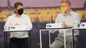 Debata Blesku o školství: Zleva Jiří Snížek (Piráti) a Pavel Bělobrádek (KDU-ČSL) (17. 9. 2020)