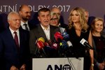 Tisková konference vedení hnutí ANO k vítězství ve volbách do Poslanecké sněmovny