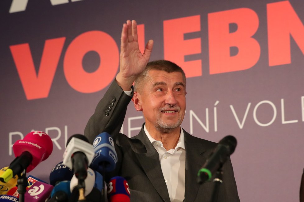 Andrej Babiš po sedmé hodině večer promluvil o výsledku voleb