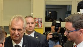 Prezident Miloš Zeman odevzdal svůj hlas v pátek večer, poté, co se vrátil z návštěvy Plzeňského kraje.