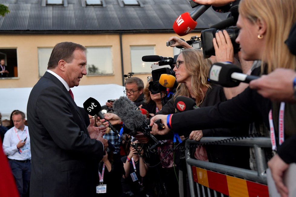 Švédský premiér Stefan Lofven, švédské volby 9. 9. 2018.