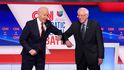 Joe Biden a senátor Bernie Sanders na debatě demokratických kandidátů (16.3.2020).