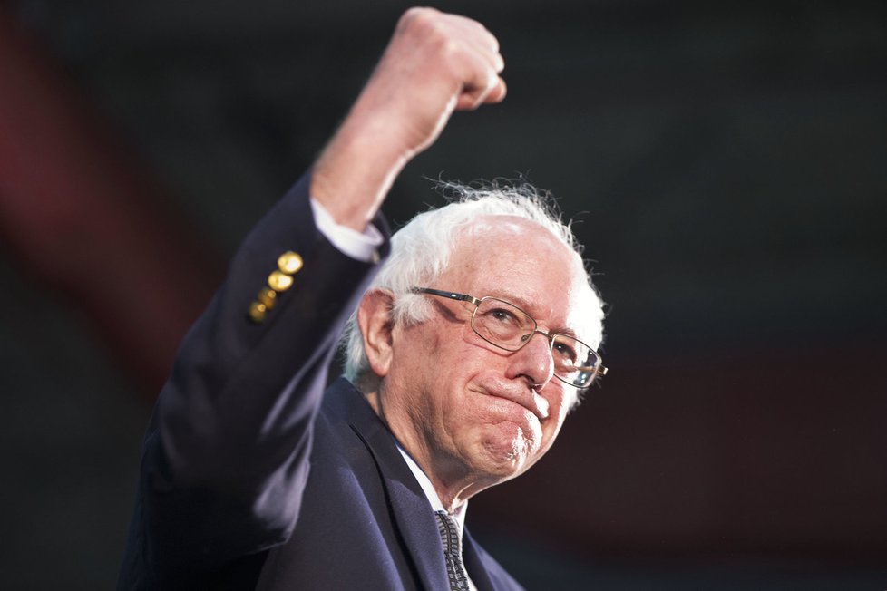 Demokratický kandidát Bernie Sanders v americkém Miltonu