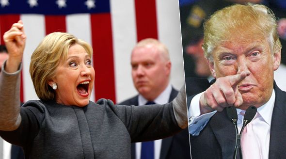 Demokratická kandidátka Hillary Clintonová a republikánský kandidát Donald Trump