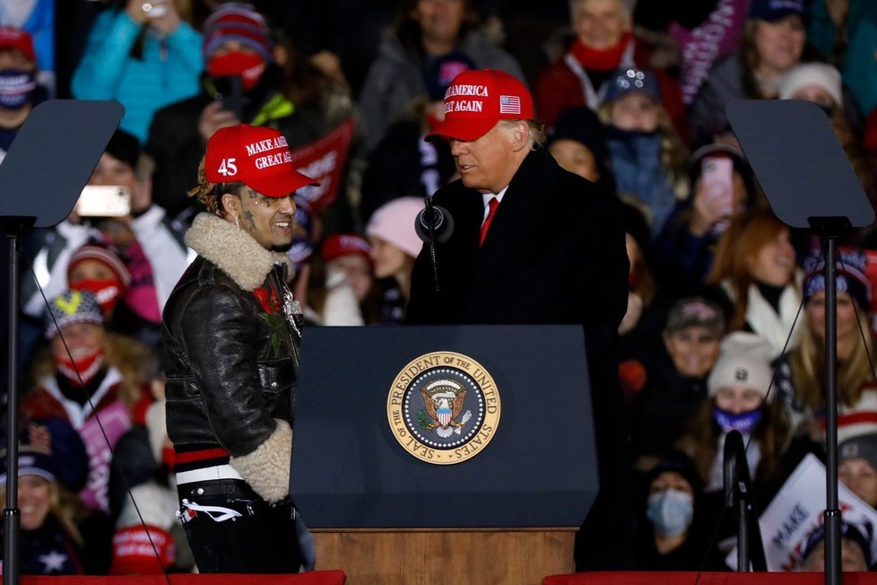 Stávající prezident Donald Trump a rapper Lil Pump