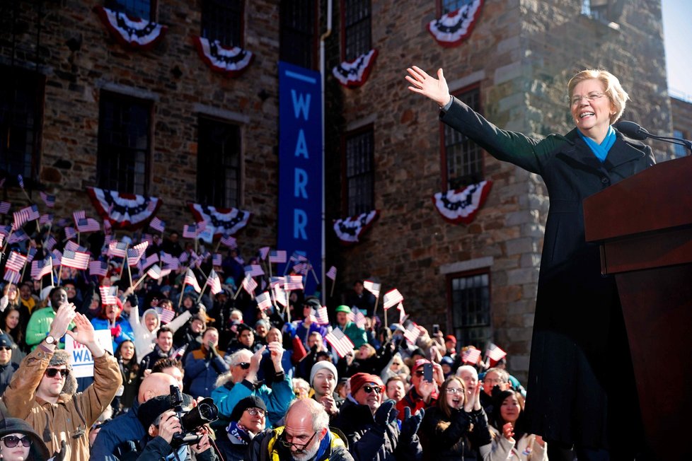 Demokratická senátorka Elizabeth Warrenová se zapojila do boje o Bílý dům. (9. 2. 2019)