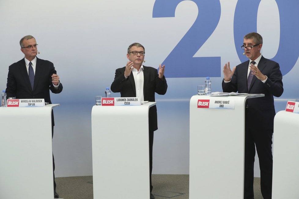 Superdebata Blesk.cz: Miroslav Kalousek, Lubomír Zaorálek a Andrej Babiš