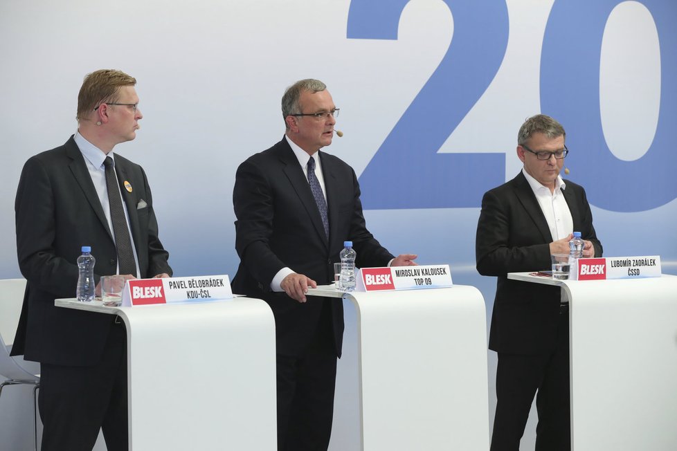 Superdebata Blesk.cz: Trio Bělobrádek, Kalousek a Zaorálek