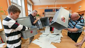 Sčítání hlasů po volbách do Evropského parlamentu (ilustrační foto)