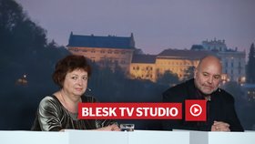 Politologové Vladimíra Dvořáková a Lukáš Jelínek ve volebním studiu Blesku