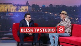 Luděk Staňek s Ondřejem Hejmou ve volebním studiu Blesku