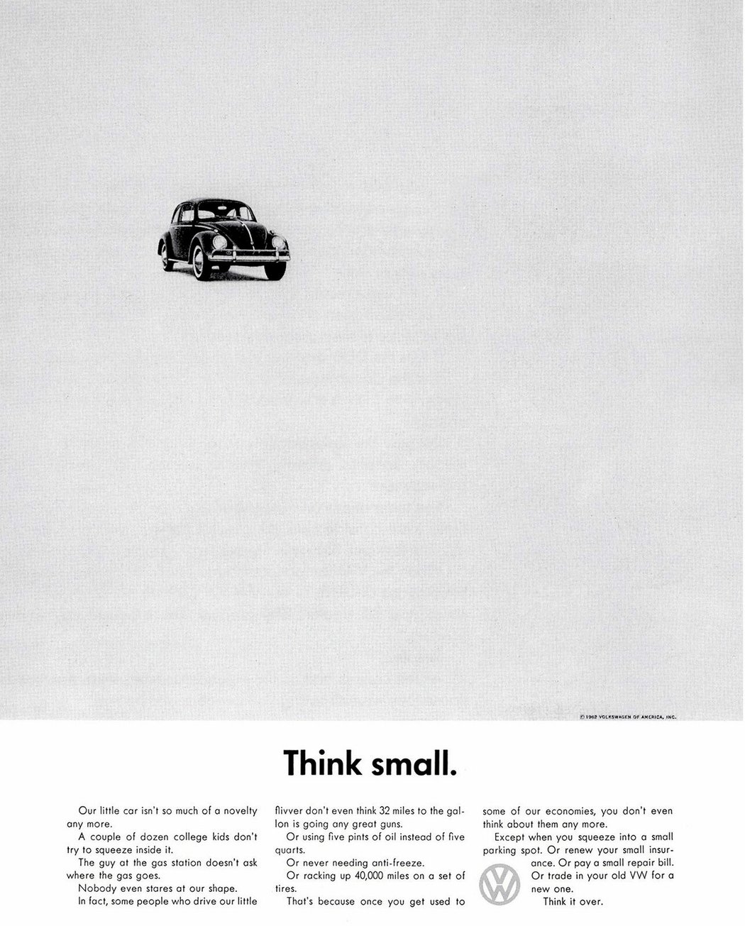 Volkswagen Beetle. Think Small