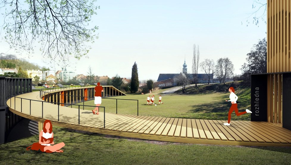 Takto má nové volnočasové centrum v Brně vypadat. Bude se nacházet nedaleko Špilberku.