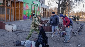 Následky nedávného ostřelování ve Volnovaše v Doněcké oblasti (13.3.2023)
