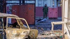 Následky nedávného ostřelování ve Volnovaše v Doněcké oblasti (13.3.2023)