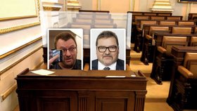 Poslanci Lubomír Volný a Marian Bojko nenosí ve Sněmovně roušku. Bude je nově od ostatních oddělovat plexisklo.