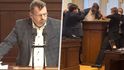 Poslanec Lubomír Volný odmítal opustit řečnický pult (7. července 2021)