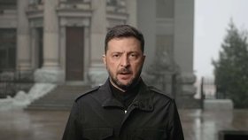 Ukrajinský prezident Volodymyr Zelenskyj v projevu k národu