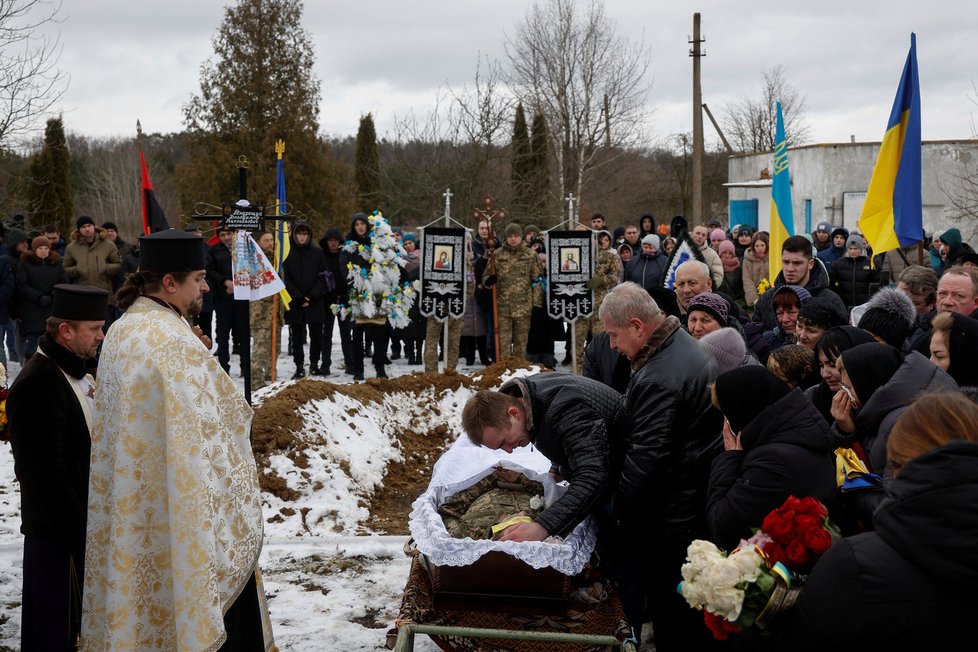 Pohřeb Volodymyra Androščuka.