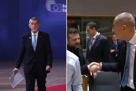 Obrázek: Zelenskyj se na summitu v Bruselu objímal s lídry. Babišovi podal jen ruku