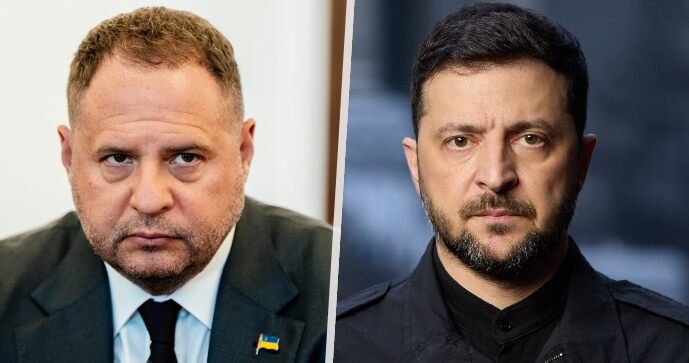 Ukrajinský prezident Volodymyr Zelenskyj a jeho odvolaný šéf kanceláře Andrij Jermak.