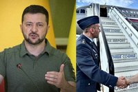 Utajovaná cesta Zelenského do Prahy: Unikátní foto z paluby speciálu a přílet pod dohledem gripenů