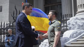 Zelenskyj v Kyjevě přivítal premiéra Španělska Pedra Sancheze (1.7.2023)