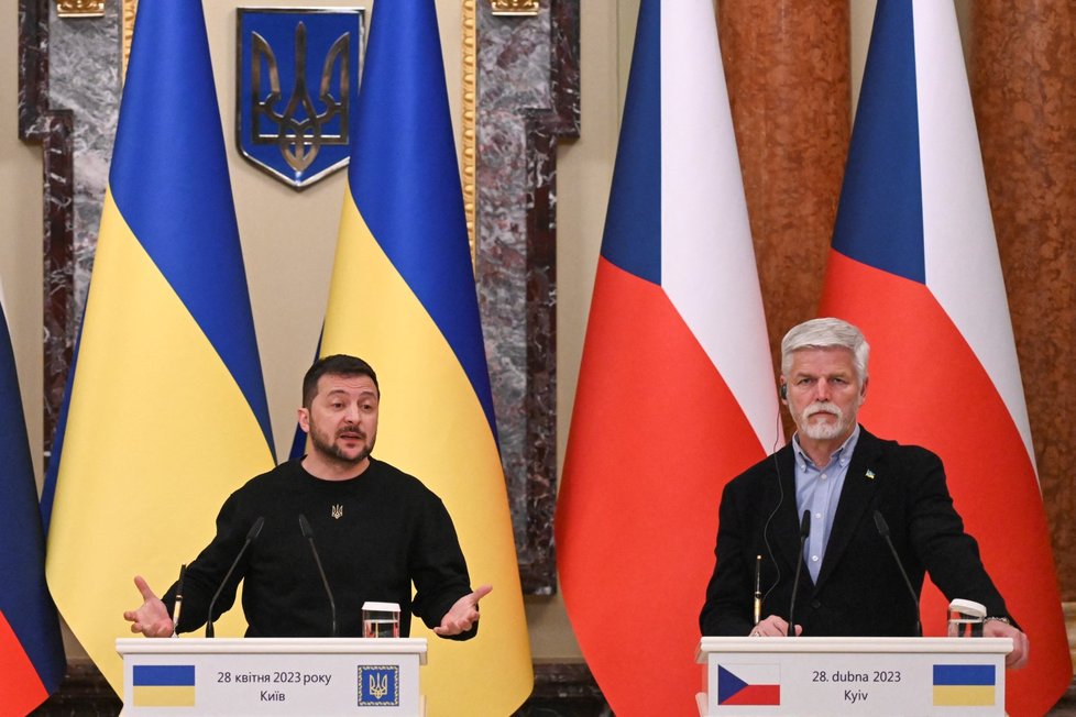 Tisková konference Zuzany Čaputové, Petra Pavla a Volodymyra Zelenského (28.4.2023)