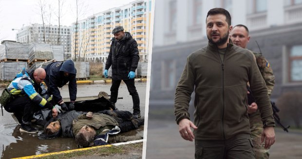 Zelenskyj po masakru vyrazil do Buče: Genocida! Viníky si najde armáda, vzkazuje