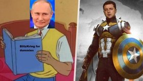 Vtipálci Putina nešetří. Volodymyra Zelenského uživatelé sociálních sítí naopak obdivují.